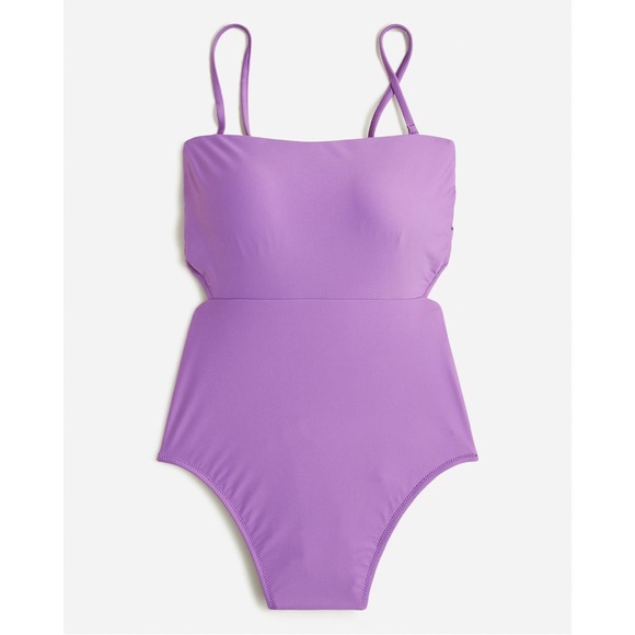 J. Crew Cutout Tie-Back One Piece‎ Swimsuit in ViolaPurple